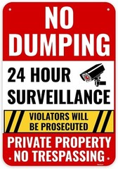 1PC No Dumping Sign Private Property Sign, 13 X 9 Inches – Aluminum – No Illegal