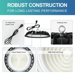 10Pcs 300W UFO Led High Bay Light Commercial Industrial Factory Shop Light 5000K
