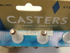 VTG MCM New NOS United States Floormates Casters Made USA Stem Type 5077 Wheels