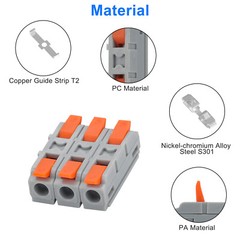 60pcs 1-in-1-Out Lever Wire Connectors Compact Electrical Splicing Kit