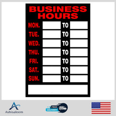 Hillman Business Hours Sign 12 x 8 in Plastic Store Sign