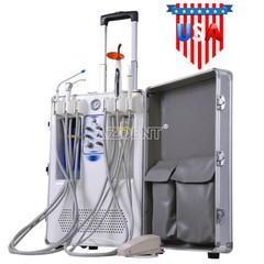 Unidad de entrega móvil dental portátil Compresor de aire Succión 4Hole/ Silla