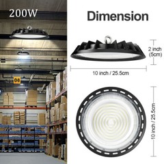 12Pcs UFO Led High Bay Light 200W Commercial Industrial Warehouse Factory Light