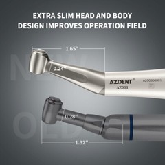 AZDENT Dental 1:1 Slow Low Speed Contra Angle Handpiece Push Button E-Type AZ001
