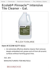 Ecolab Pinnacle Intensive Tile Cleaner 62770211 6170211 1.0 Gal 10/2027 🫧✨