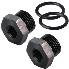 2 Packs 8AN -8 ORB O-ring Male to 1/8 NPT Female Fitting 0.25 inches, Black