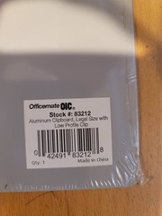 Officemate Aluminum Clipboard, Legal Size with Low Profile Clip