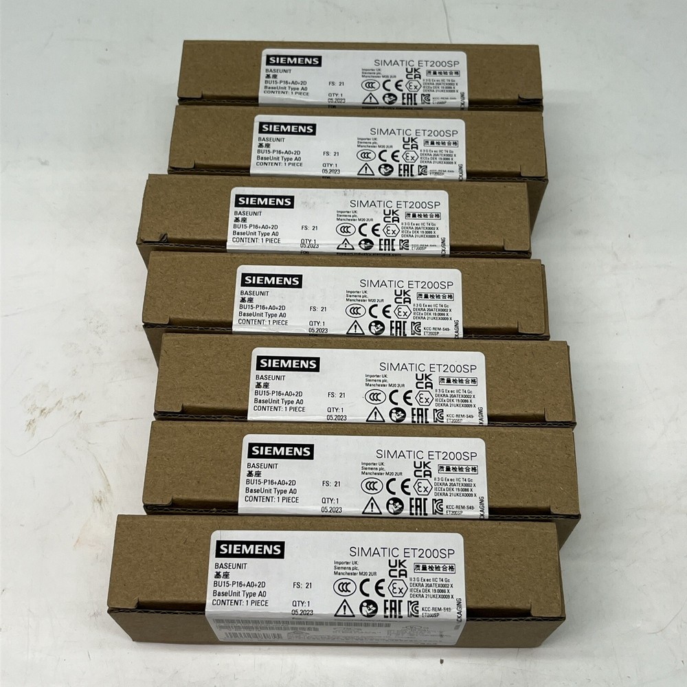 7pk Siemens 6ES7193-6BP00-0DA0 SIMATIC ET 200SP Base, BU Type A0, Factory Sealed