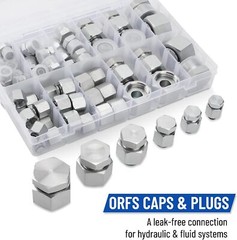 144 in 1 JIC and ORFS Hydraulic Cap and Plug Hose Tube and Pipe Cap and Plug Kit