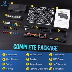 MICTUNING Wireless On/Off Switch Panel Toggle Circuit Relay Control System Box