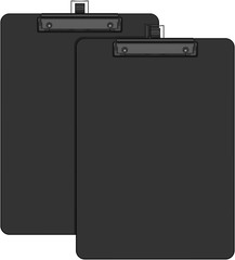 2 Pack Black Plastic Clipboard 8.5 x 11 with Pen Holder and Low Profile Clip