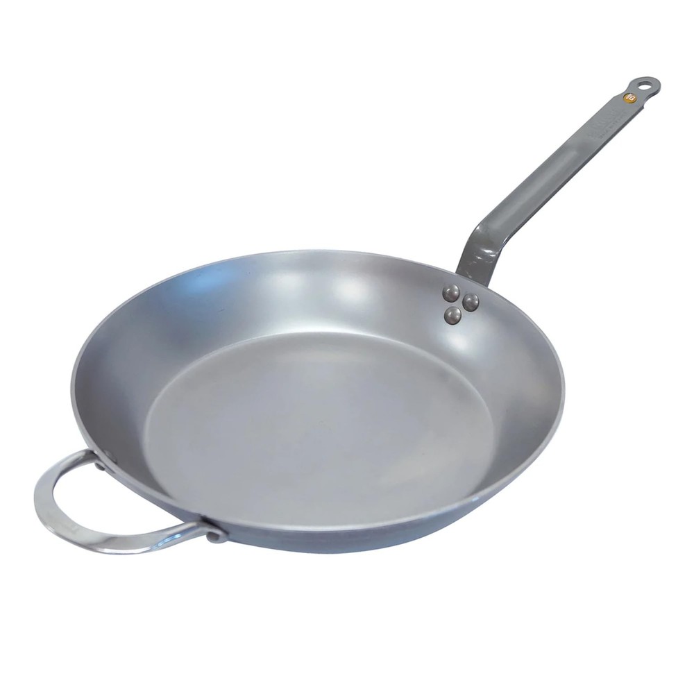 de Buyer MINERAL B Carbon Steel Fry Pan – 12.5” Diameter, 9” Cooking