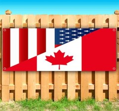 AMERICAN CANADA Advertising Vinyl Banner Flag Sign Many Sizes PATRIOTIC FLAG