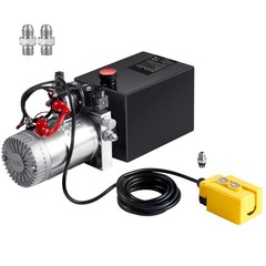 Uimoso Hydraulic Pump 8 Quart Double Acting Power Unit for Dump Trailer, DC 12V