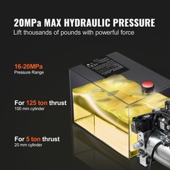 Uimoso Hydraulic Pump 8 Quart Double Acting Power Unit for Dump Trailer, DC 12V