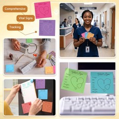 9 Pcs Vital Signs Sticky Notes Cute Self Stick Notepads Easy to Post Desk Sup…