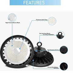 240W UFO LED High Bay Light 5700K Industrial Led Shop Lights for Warehouse, Gym