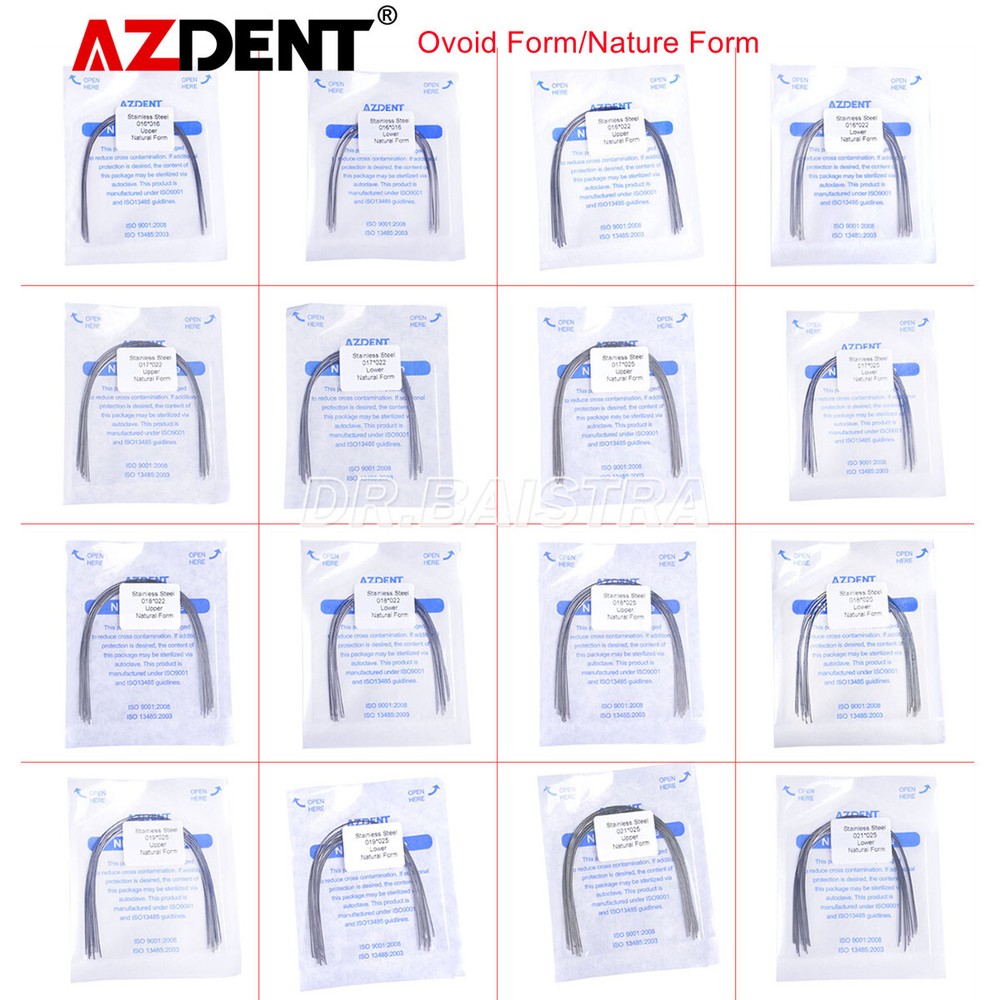 AZDENT Dental Orthodontic Rectangular Stainles Steel Arch Wire Ovoid/Nature Form