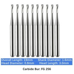 10-100pcs FG 256 Dental Carbide Burs High Speed Pear Friction Grip Drill Bits