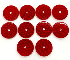 10x Red Class A 3-3/16″ Round Reflector with Center Mounting Hole Trailer Truck