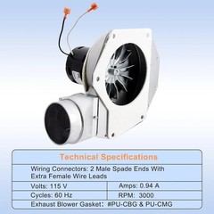 PU-076002B Exhaust Blower & PU-4C442 Convection Blower Fan Kit for Englander 25-