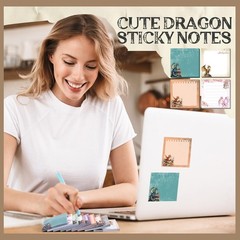 Saypacck 9 Pads Dragon Sticky Notes 3×3 Inch Cute Self Stick Notepads Notes Adhe