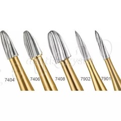10*Tungsten Carbide Gold Burs Trimming Finishing FG7901 /7902/ 7406 /7408 Dental