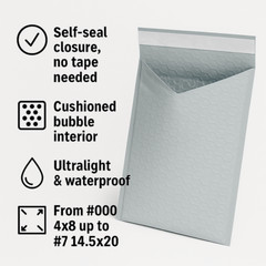 ANY SIZE POLY BUBBLE MAILERS SHIPPING MAILING PADDED BAGS ENVELOPES SELF SEAL