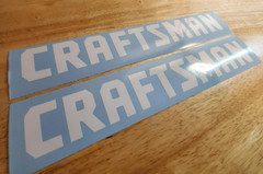 craftsman lawn trailer Decals stickers replacement (2) Gloss white 10.6×1.5″ USA