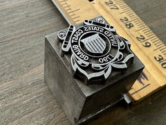 Antique All Metal Letterpress PRINTING BLOCK – United States Coast Guard Seal